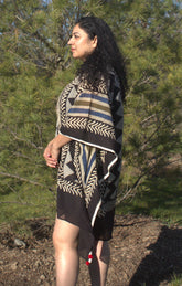 Black and beige Afro kaftan